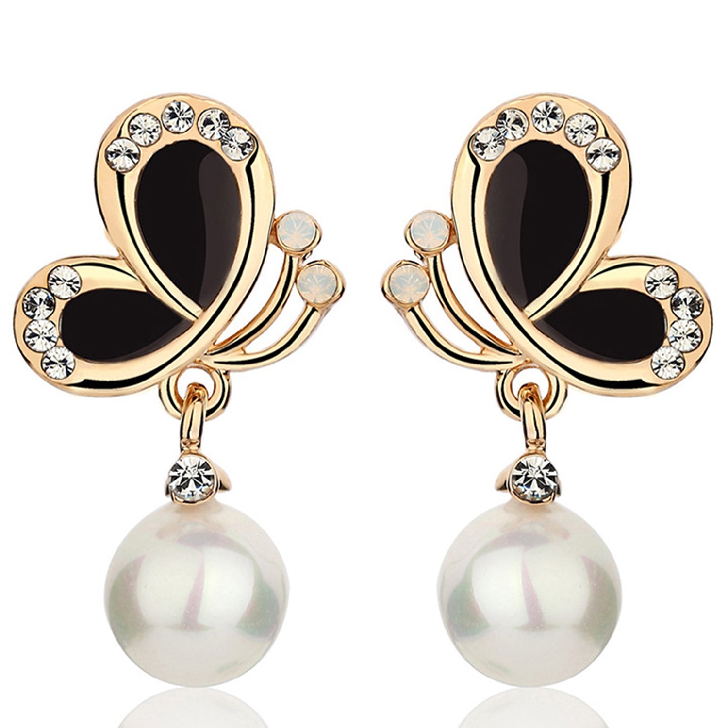Scintillare by Sukkhi Amazing Gold and Rhodium Plated Crystals from Swarovski Dangle Pair of 3 Earring Combo For Women
