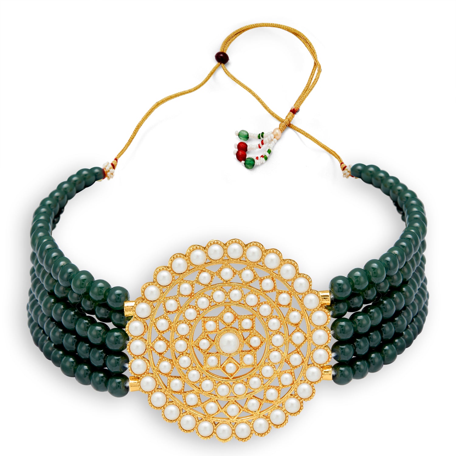 Sukkhi Lavish Gold Plated Pearl Choker Necklace Set for Women