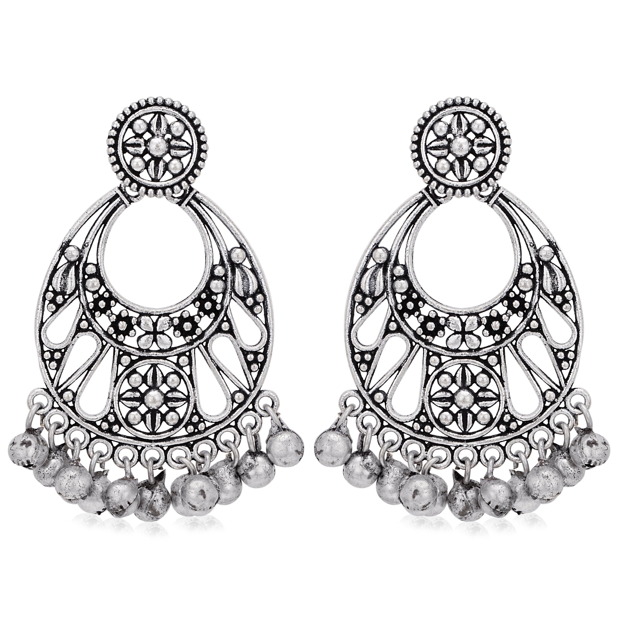 Sukkhi Marvelous Oxidised Chandbaali Earring for Women