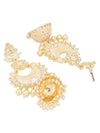 Sukkhi Fabulous Pearl Gold Plated Kundan Lotus Meenakari Jhumki Earring for Women