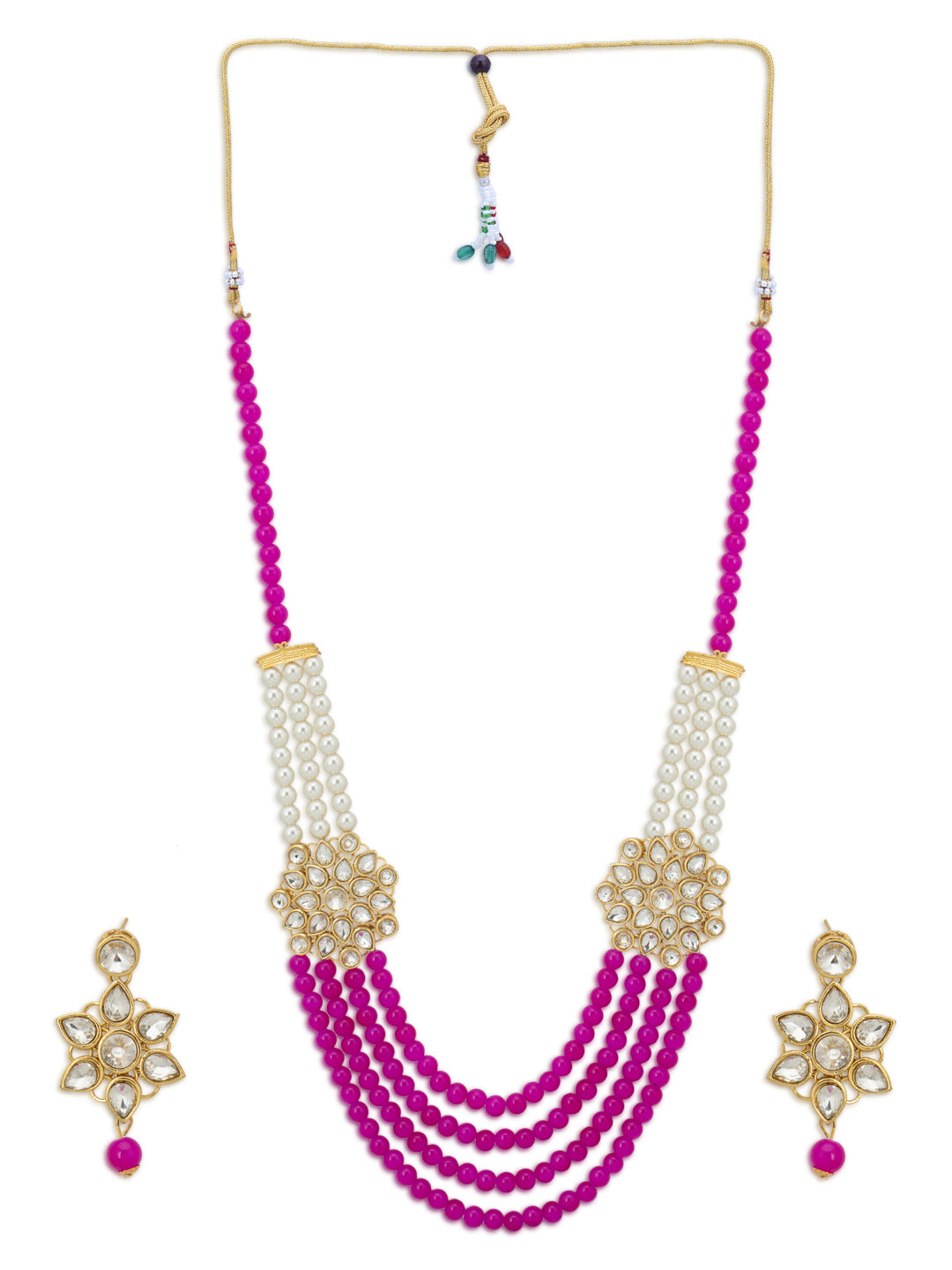 Sukkhi Exclusive Pearl Gold Plated Kundan Long Haram Necklace Set for Women