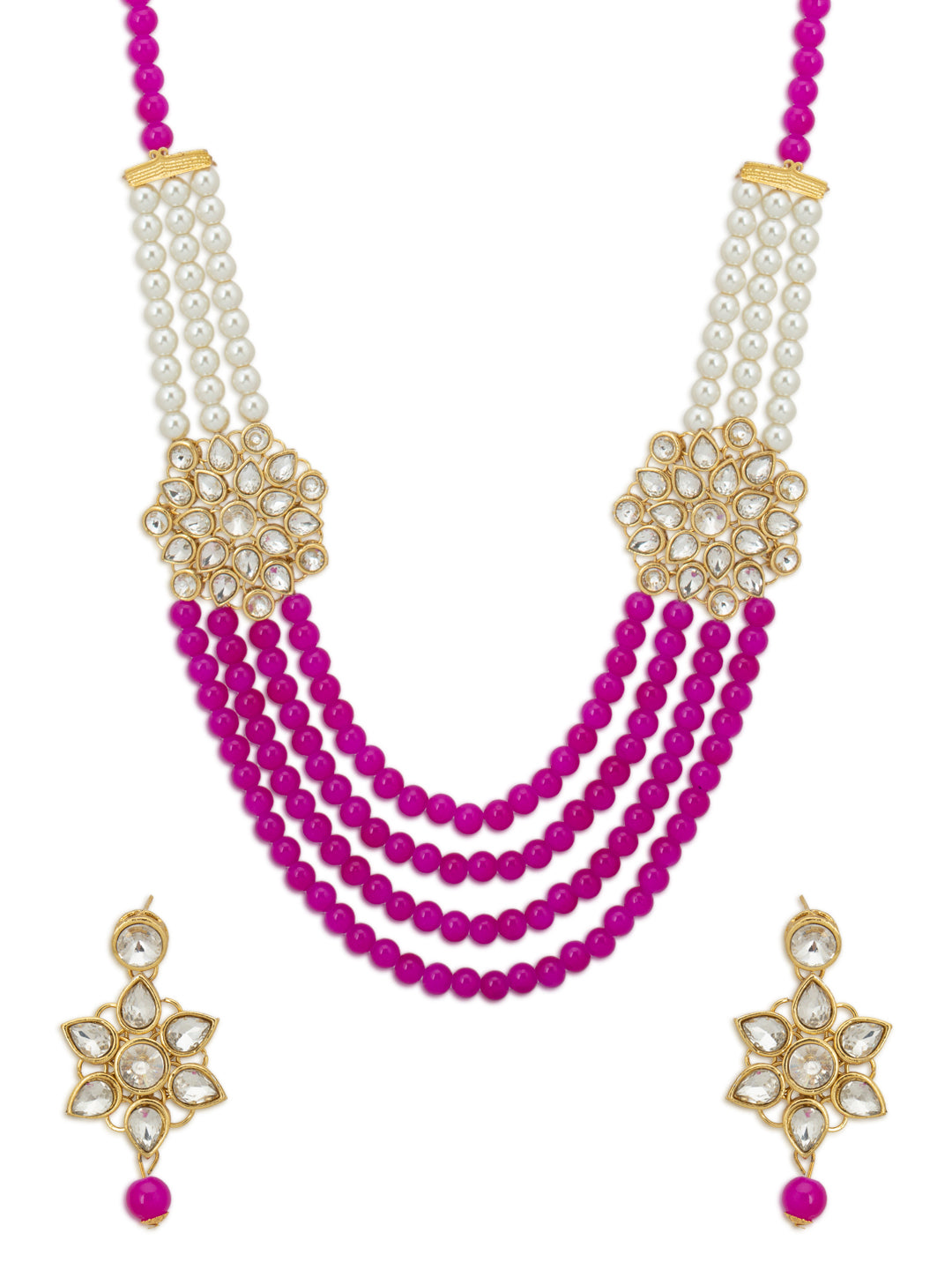 Sukkhi Exclusive Pearl Gold Plated Kundan Long Haram Necklace Set for Women