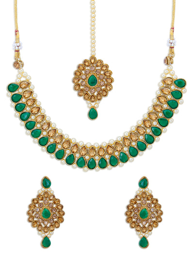 Sukkhi Lovely LCT Gold Plated Pearl Choker Necklace Set for Women