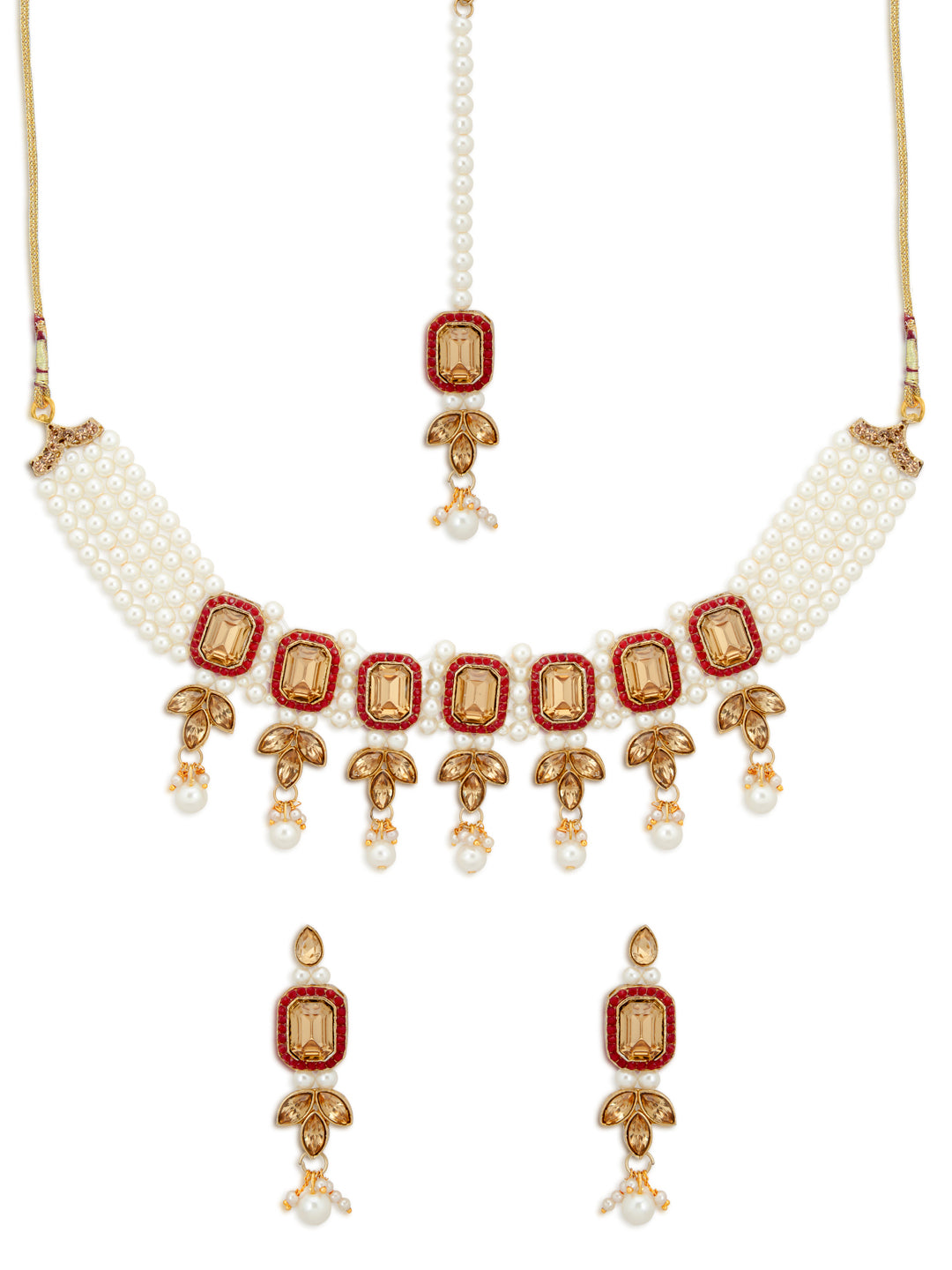 Sukkhi Beautiful LCT Gold Plated Pearl Choker Necklace Set for Women