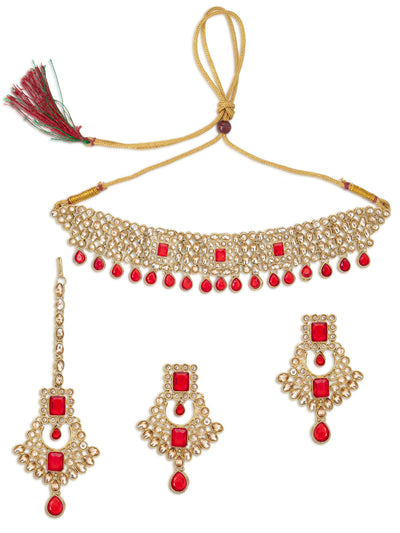 Sukkhi Fancy LCT Gold Plated Choker Necklace Set for Women