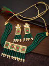 Sukkhi Lovely Pearl Gold Plated Kundan Meenakari Choker Necklace Set for Women (SKR74672)