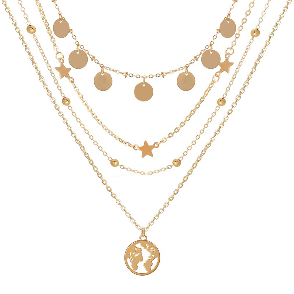 Scintillare by Sukkhi Dazzling Gold Plated Star Inspired Multi Layered Necklace for Women
