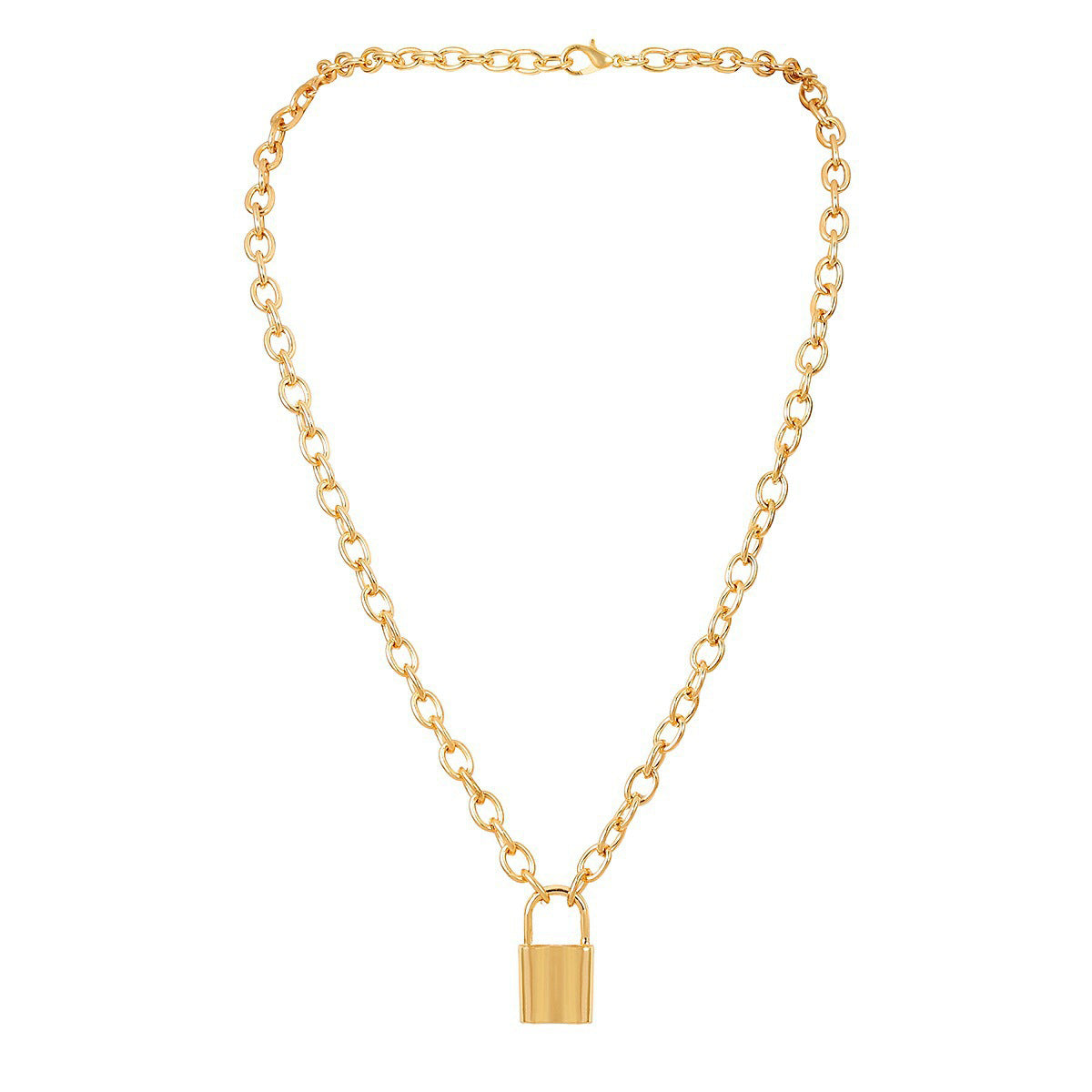 Scintillare by Sukkhi Stylish Multi Layered Gold Plated Lock Necklace for Women