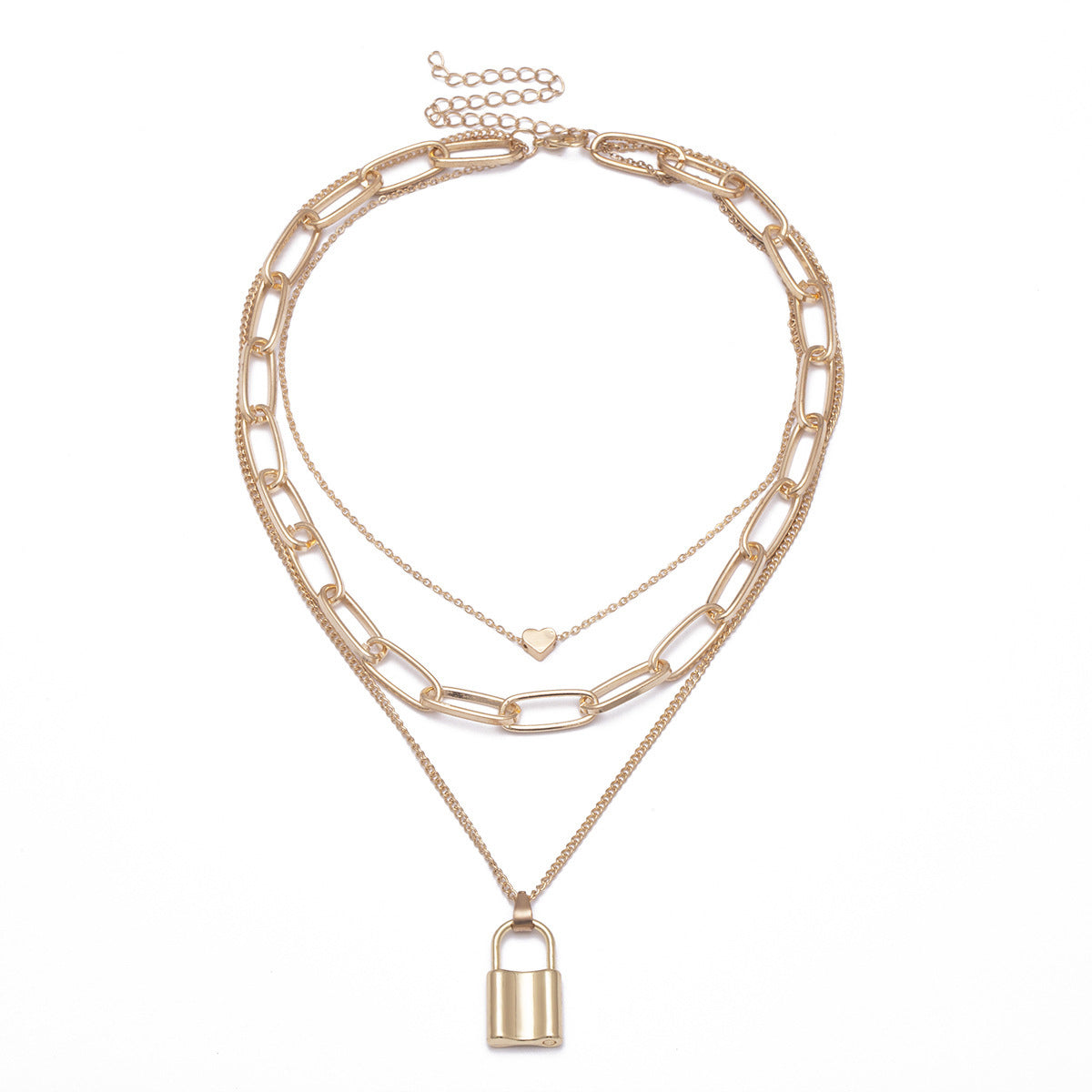 Scintillare by Sukkhi Modish Gold Plated Multi Layered Heart Lock Necklace for Women