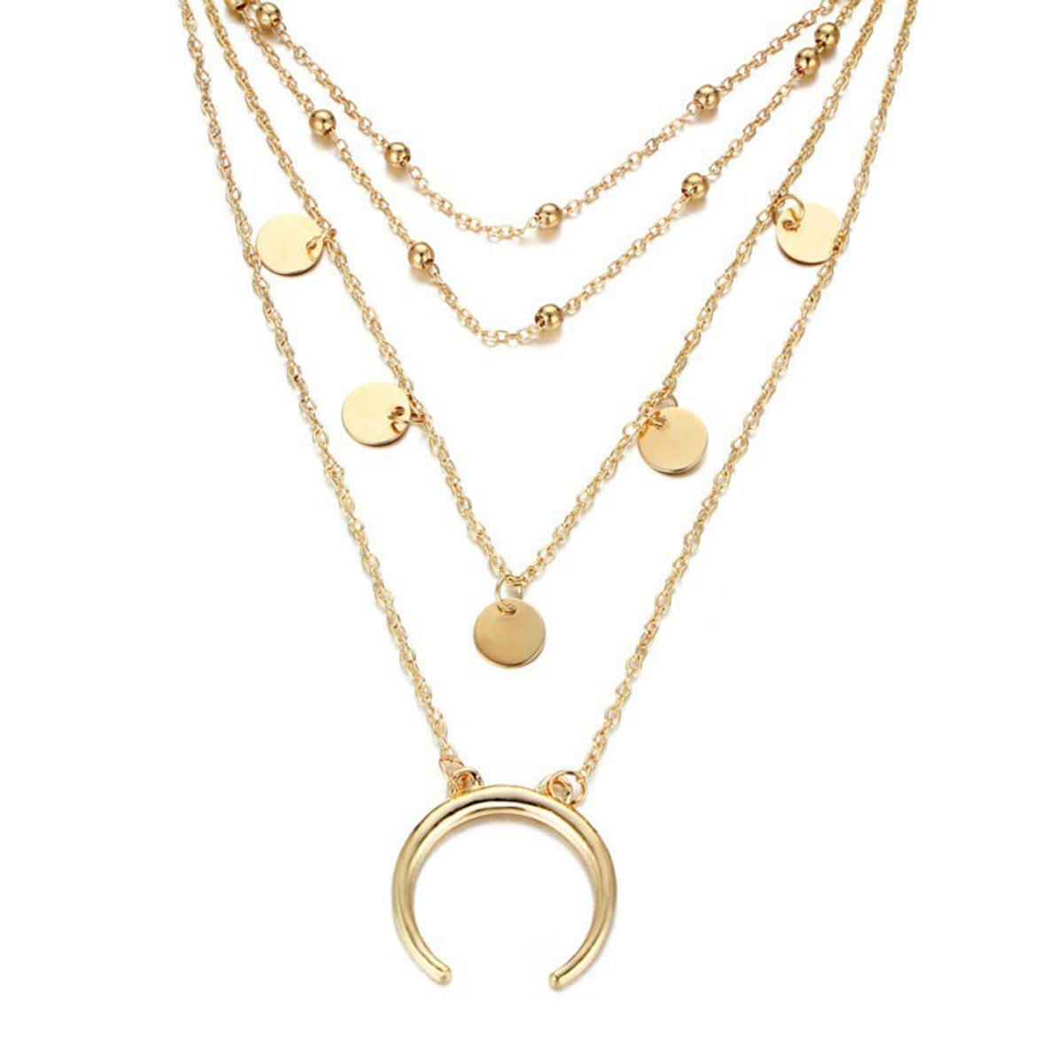 Scintillare by Sukkhi Charming Moon Gold Plated Multi Layered Necklace for Women
