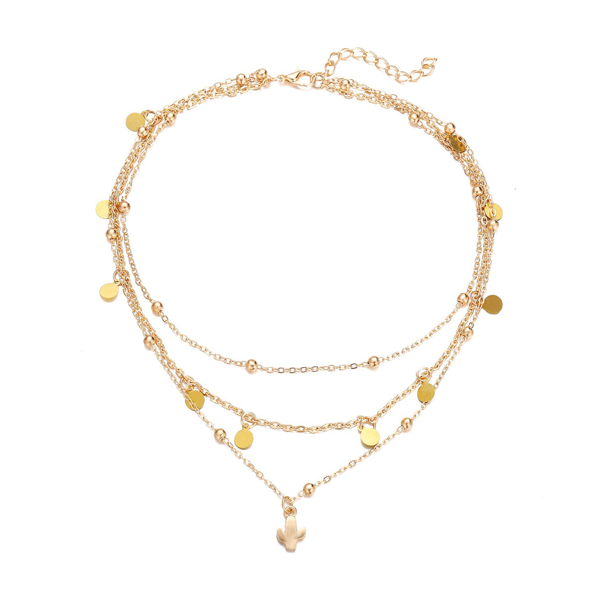 Scintillare by Sukkhi Shimmering Gold Plated Cross Multi Layered Necklace for Women