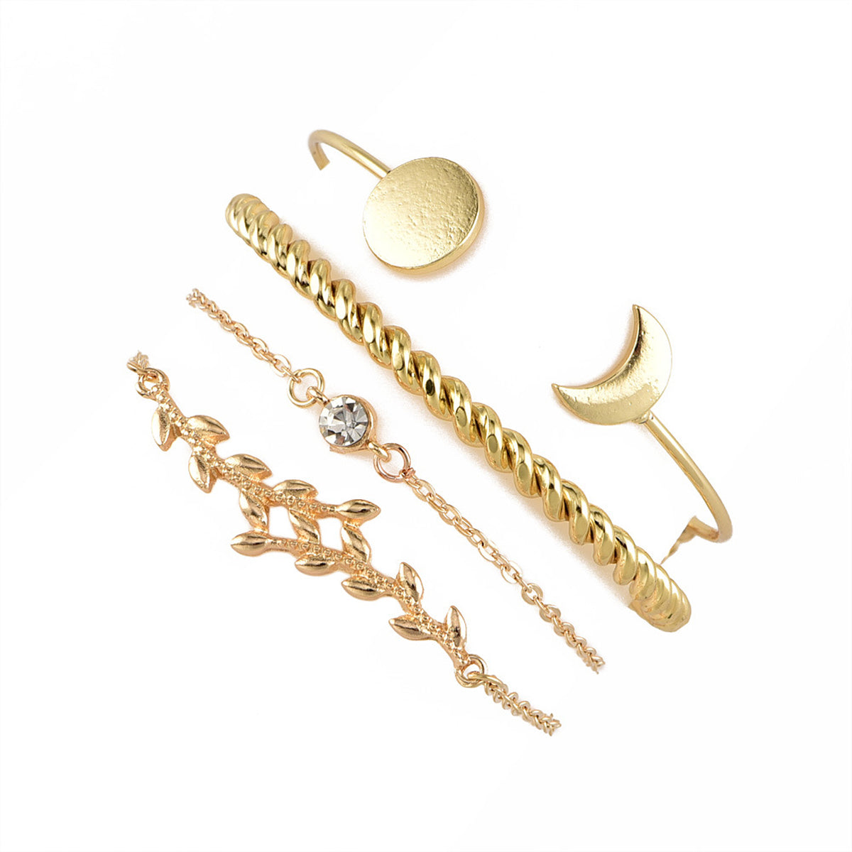 Scintillare by Sukkhi Glorious Gold Plated Set of 4 Multilayered Bracelet for Women