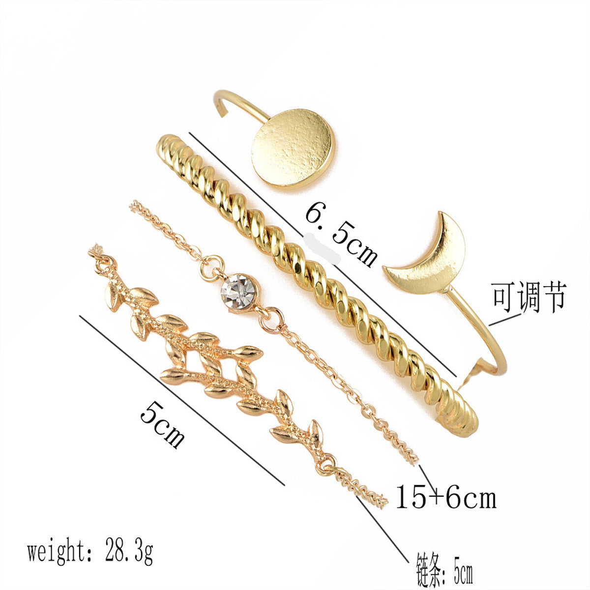 Scintillare by Sukkhi Glorious Gold Plated Set of 4 Multilayered Bracelet for Women