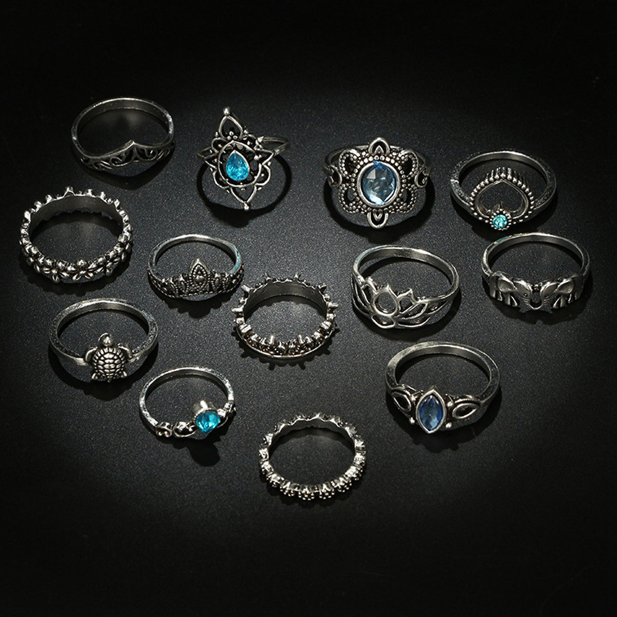 Scintillare by Sukkhi Stylish Oxidised Rings Combo for Women