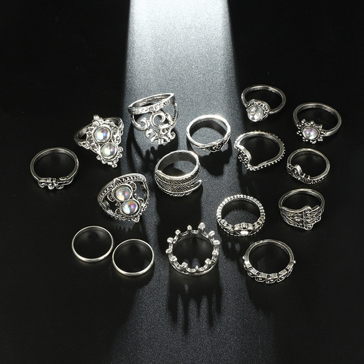 Scintillare by Sukkhi Astonish Oxidised Rings Combo for Women