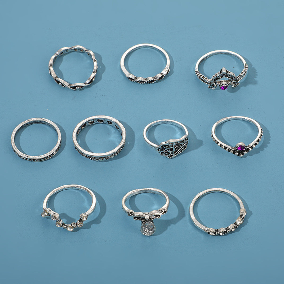 Scintillare by Sukkhi Graceful Oxidised Rings Combo for Women