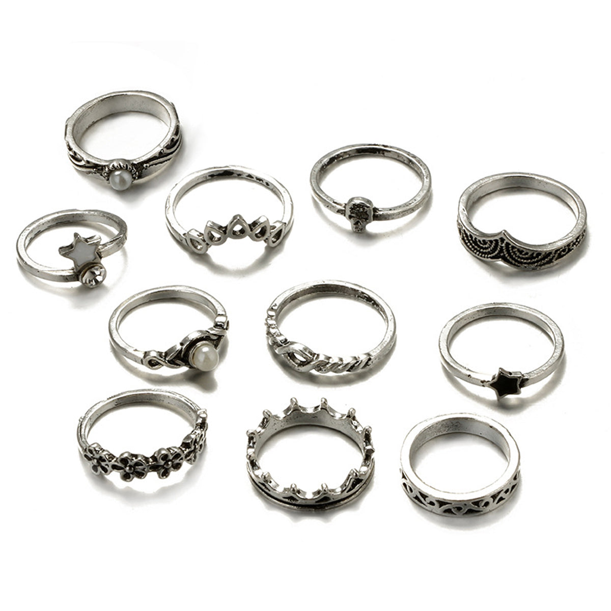 Scintillare by Sukkhi Fashionable Oxidised Rings Combo for Women