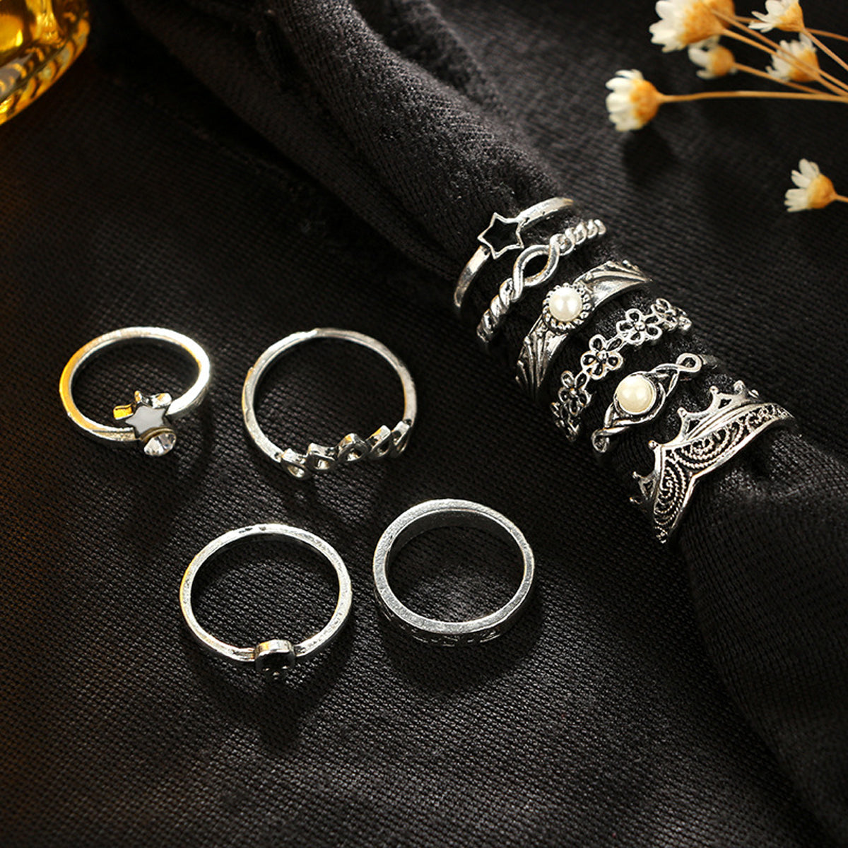 Scintillare by Sukkhi Fashionable Oxidised Rings Combo for Women