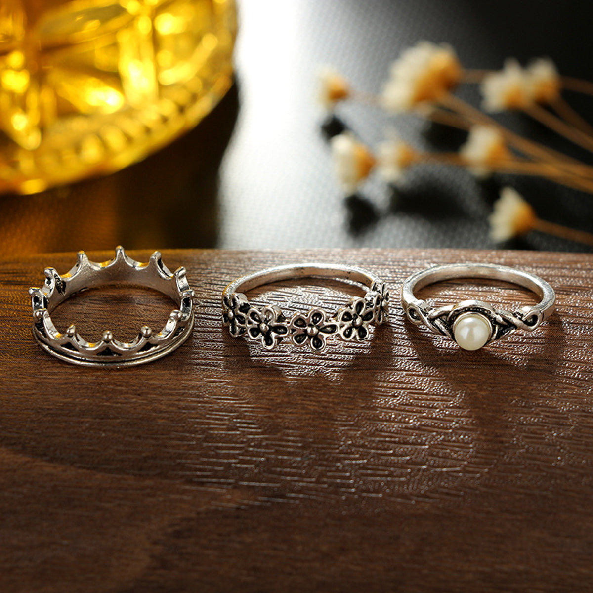 Scintillare by Sukkhi Fashionable Oxidised Rings Combo for Women