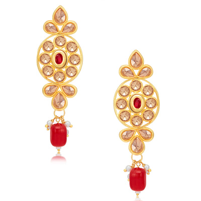 Sukkhi Modish Kundan Gold Platee Pearl Choker Necklace Set for Women