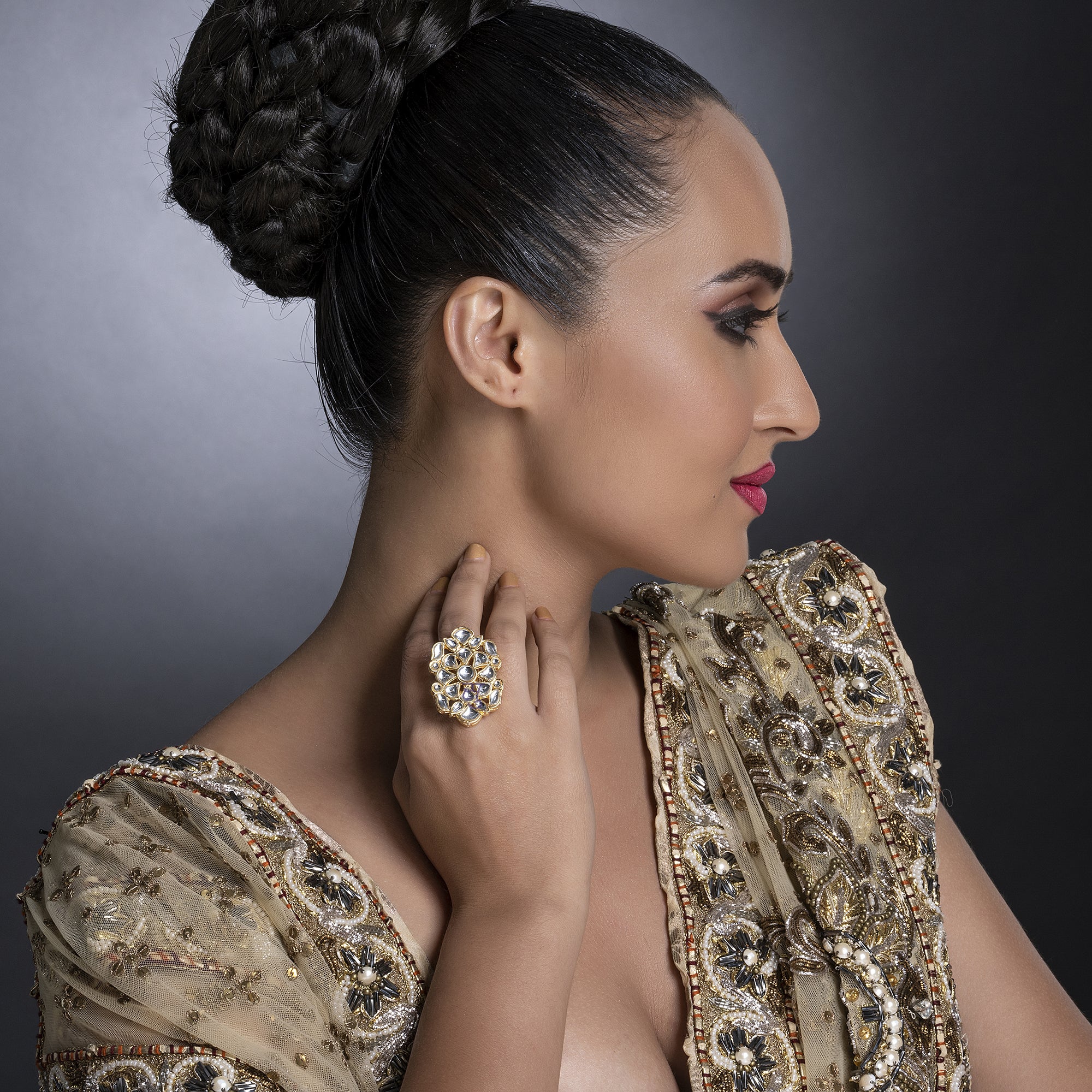 Sukkhi Equisite Gold Plated Kundan Ring Worn By Karisma Kapoor