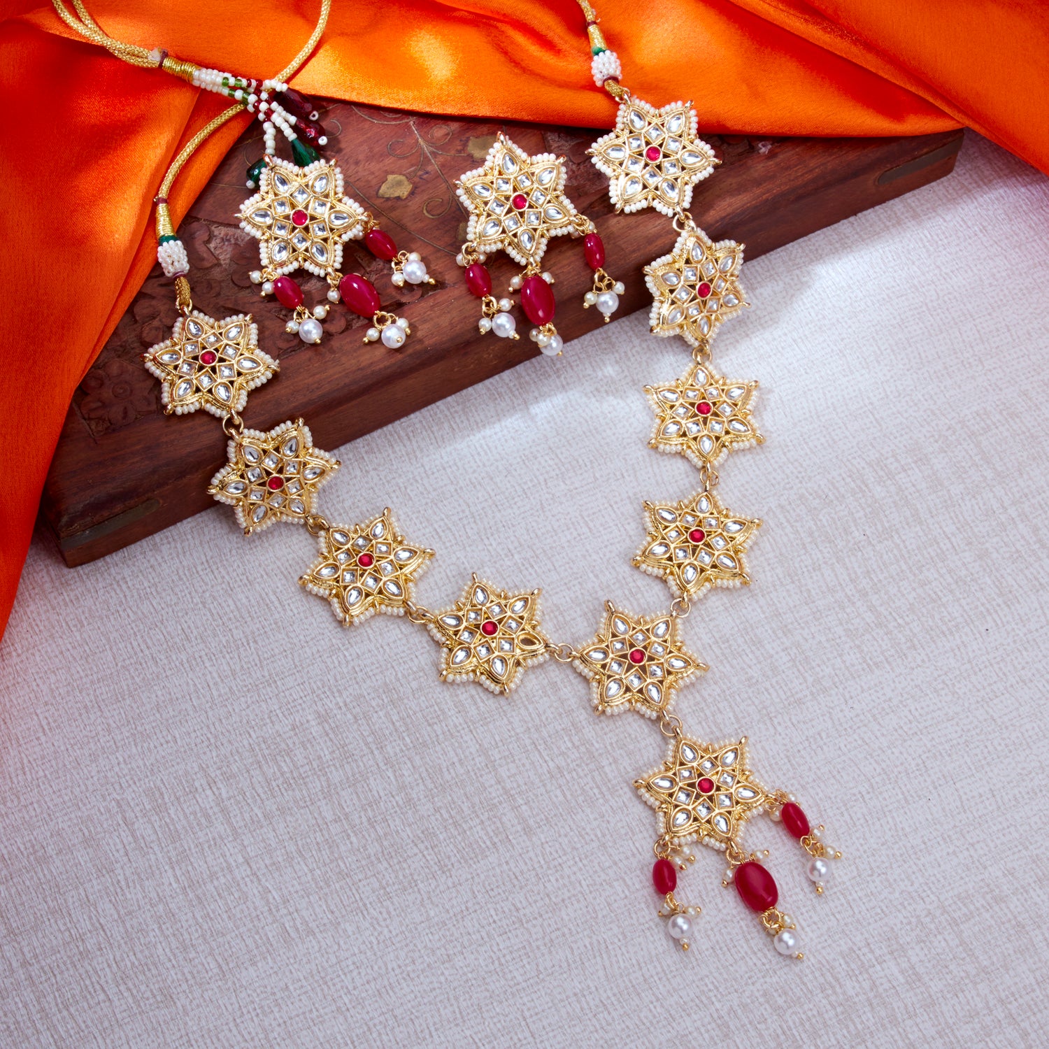 Sukkhi Lavish Kundan Gold Plated Pearl Necklace Set Worn By Karisma Kapoor