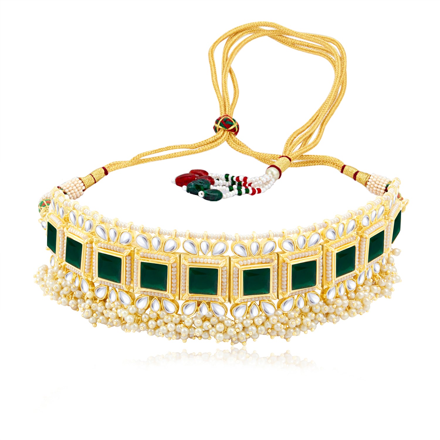 Sukkhi Classic Pearl Gold Plated Kundan Choker Necklace Set Worn By Karisma Kapoor