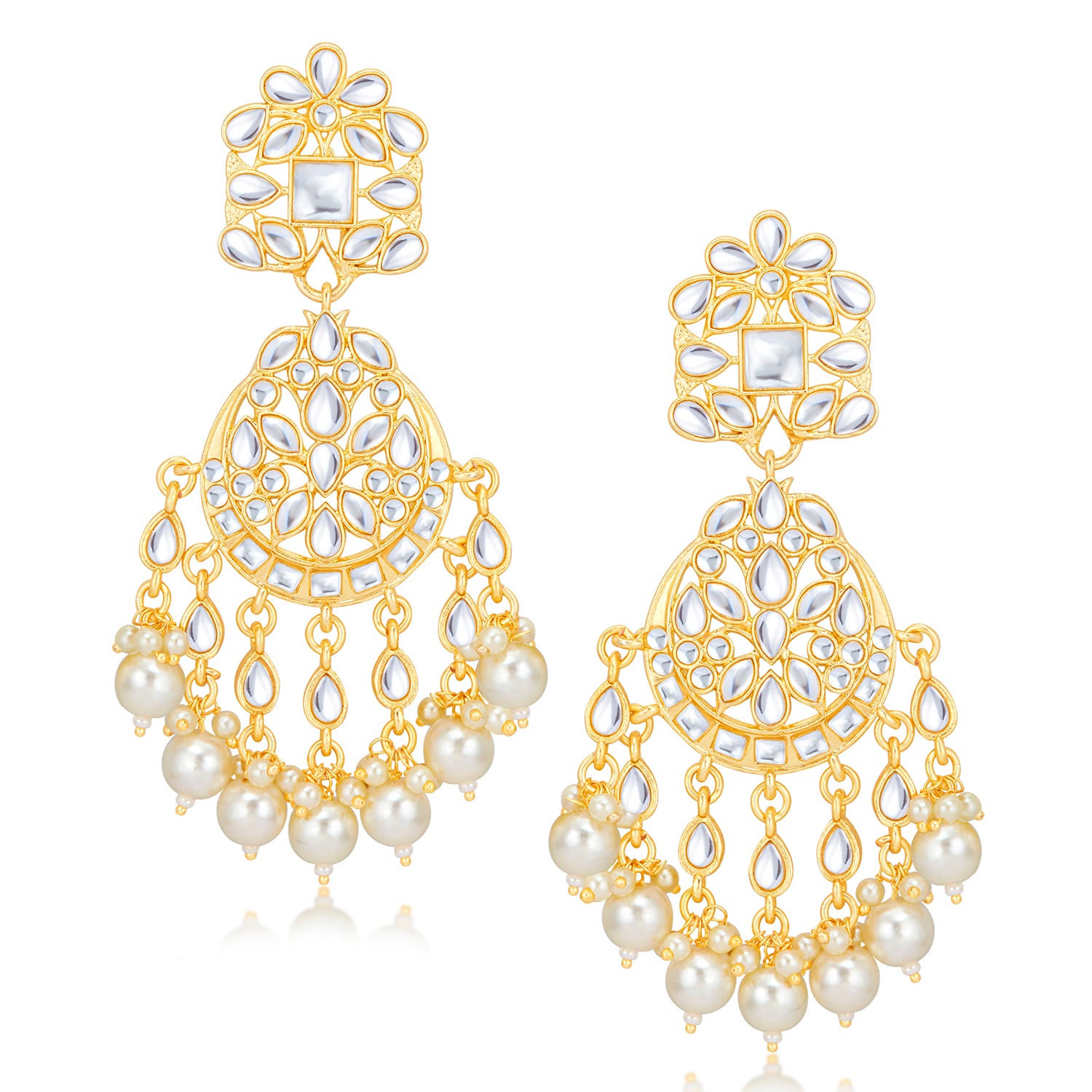 Sukkhi Exclusive Gold Plated Kundan & Pearl Choker Necklace Set Worn By Karisma Kapoor