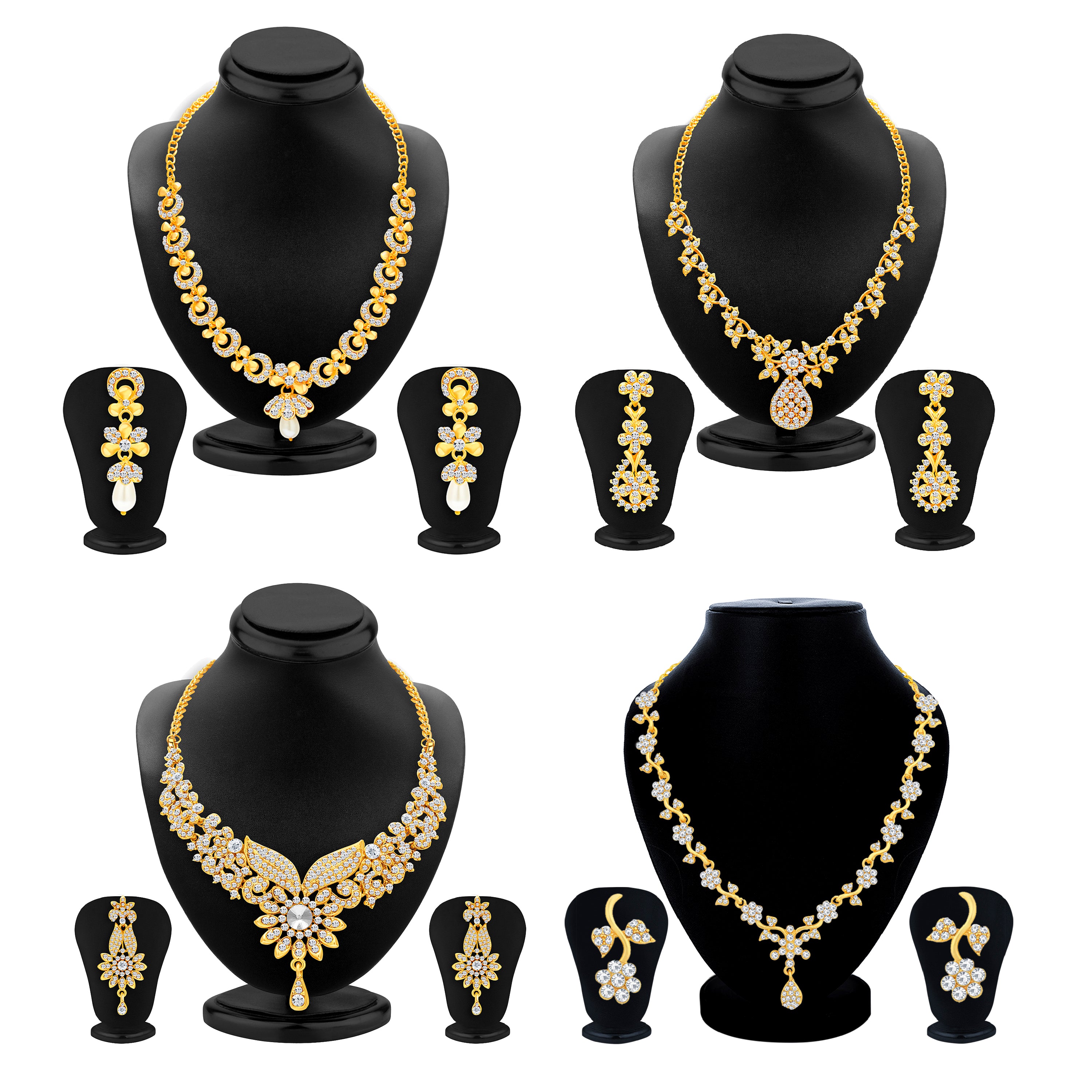 Sukkhi Glamorous Gold Plated Combo Necklace Set for Women (SKR85848)