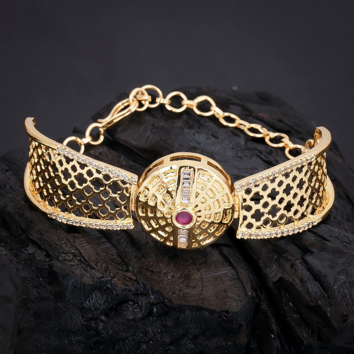 Sukkhi Elegant Gold Plated CZ Kada for Women
