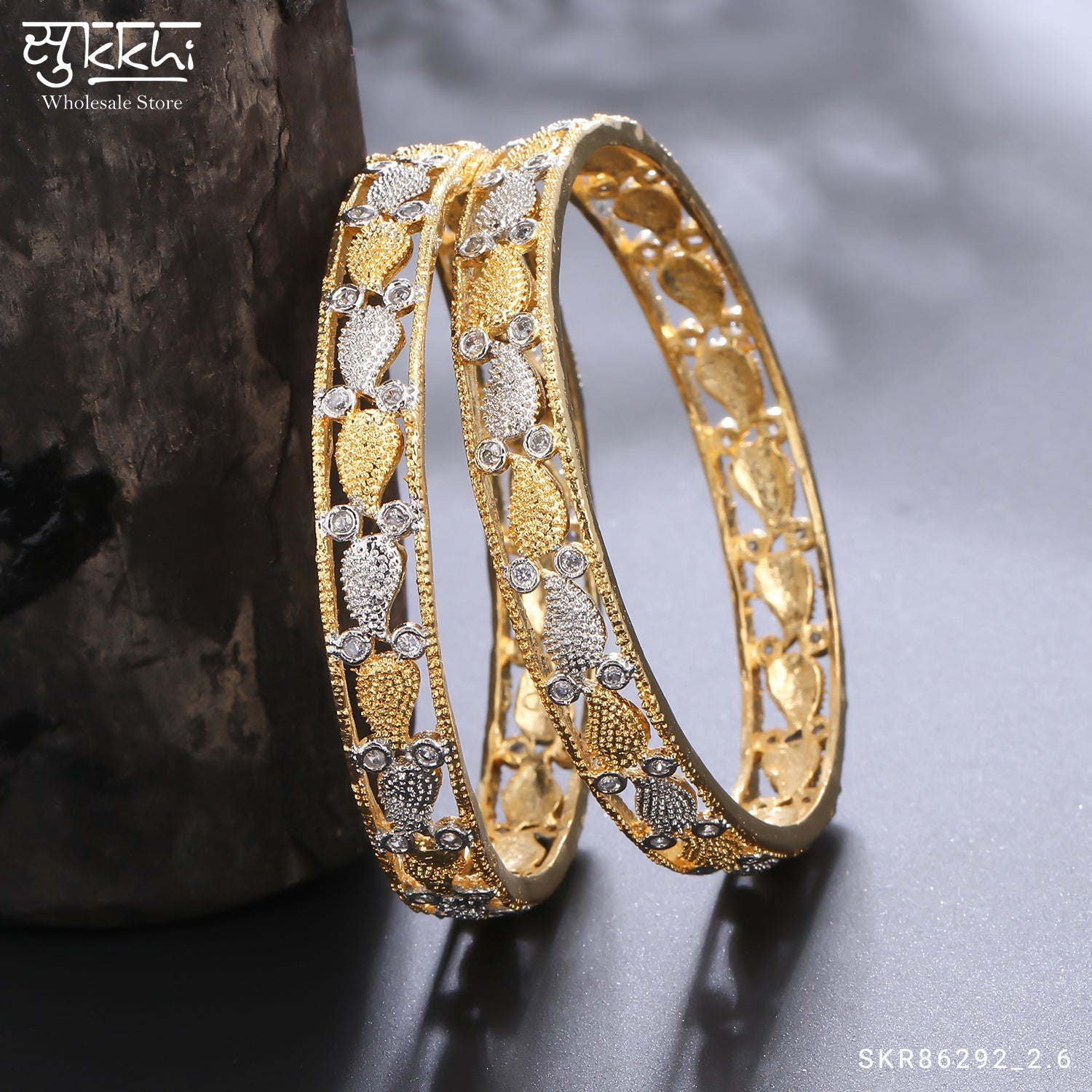 Sukkhi Amazing Eye Catchy Gold Plated CZ Bangles for Women