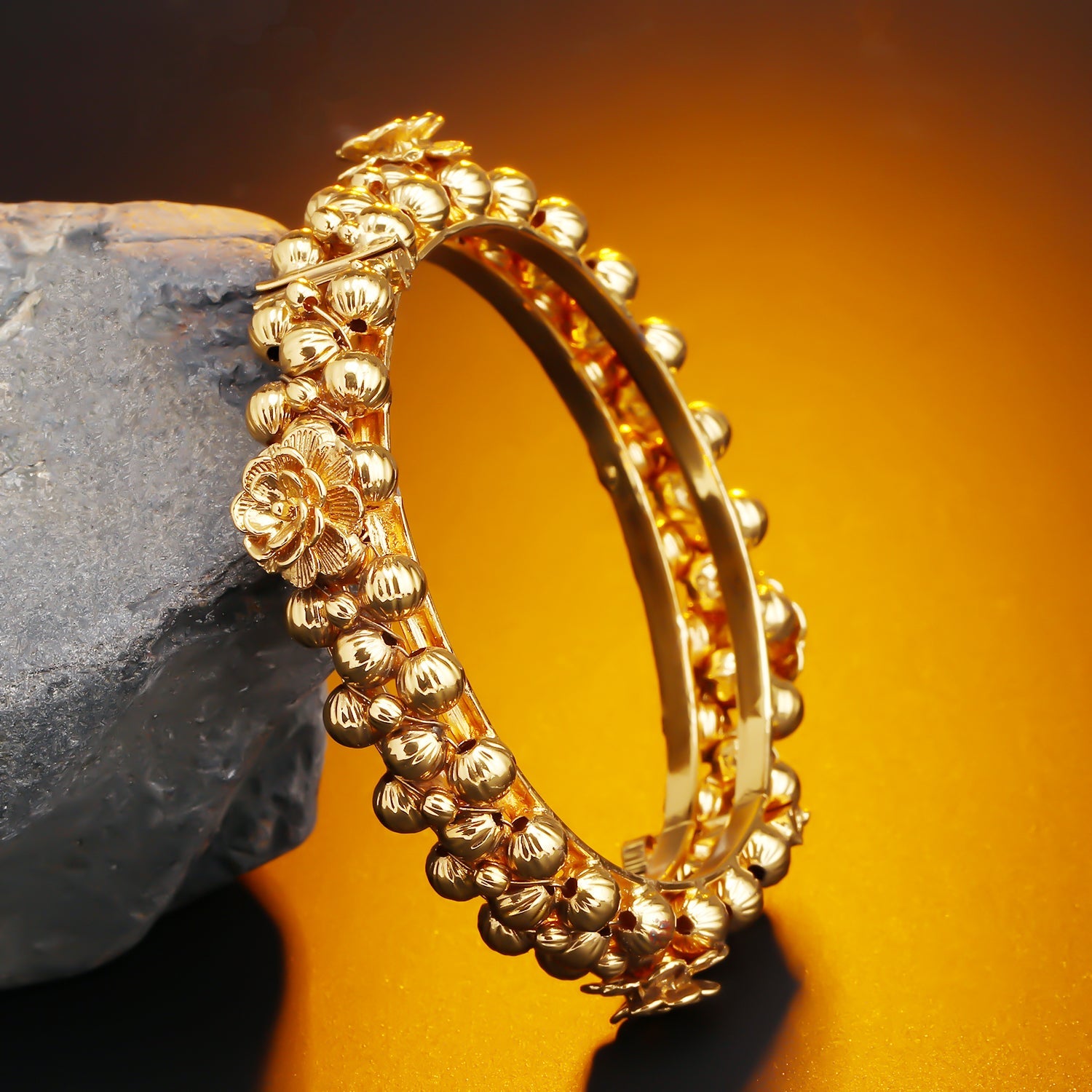 Sukkhi Delightful Floral Gold Plated Kada for Women
