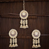 Sukkhi Spectacular Kundan Gold Plated Pearl Drop Jhumki Earring Maangtikka For Women