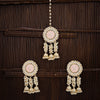 Sukkhi Delightful Kundan Gold Plated Pearl Drop Jhumki Earring Maangtikka For Women