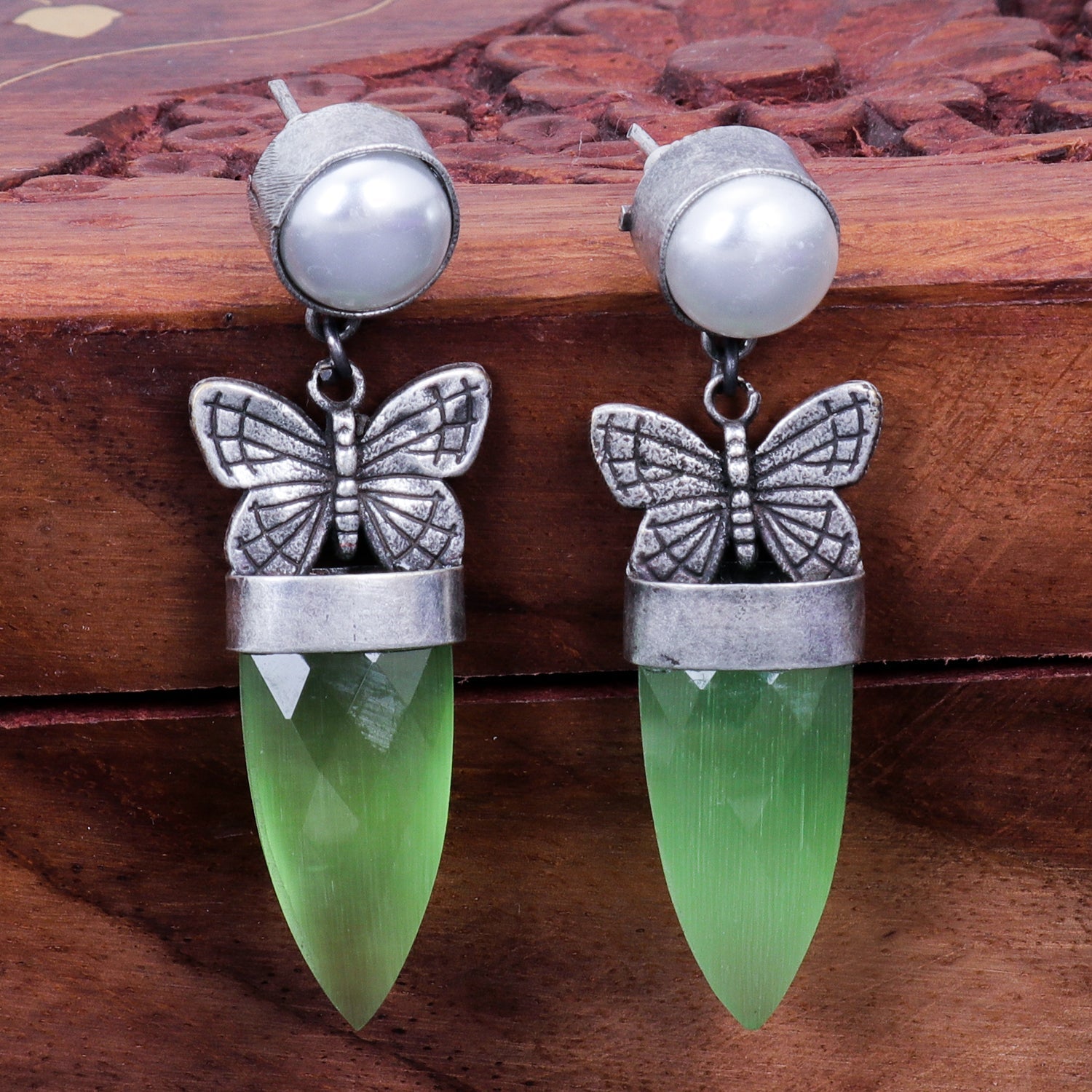 Sukkhi Charming Butterfly Oxidised Drop Earring for Women