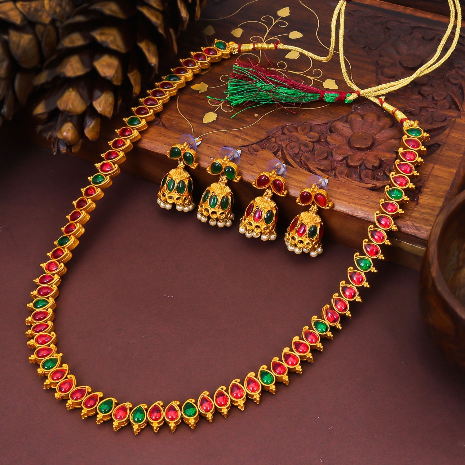 Sukkhi Sparkling Adorable Long Pearl Gold Plated Necklace Set for Women