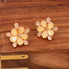 Sukkhi Peach Cluster Colour Stone Stud Rose Gold  Earring for Women