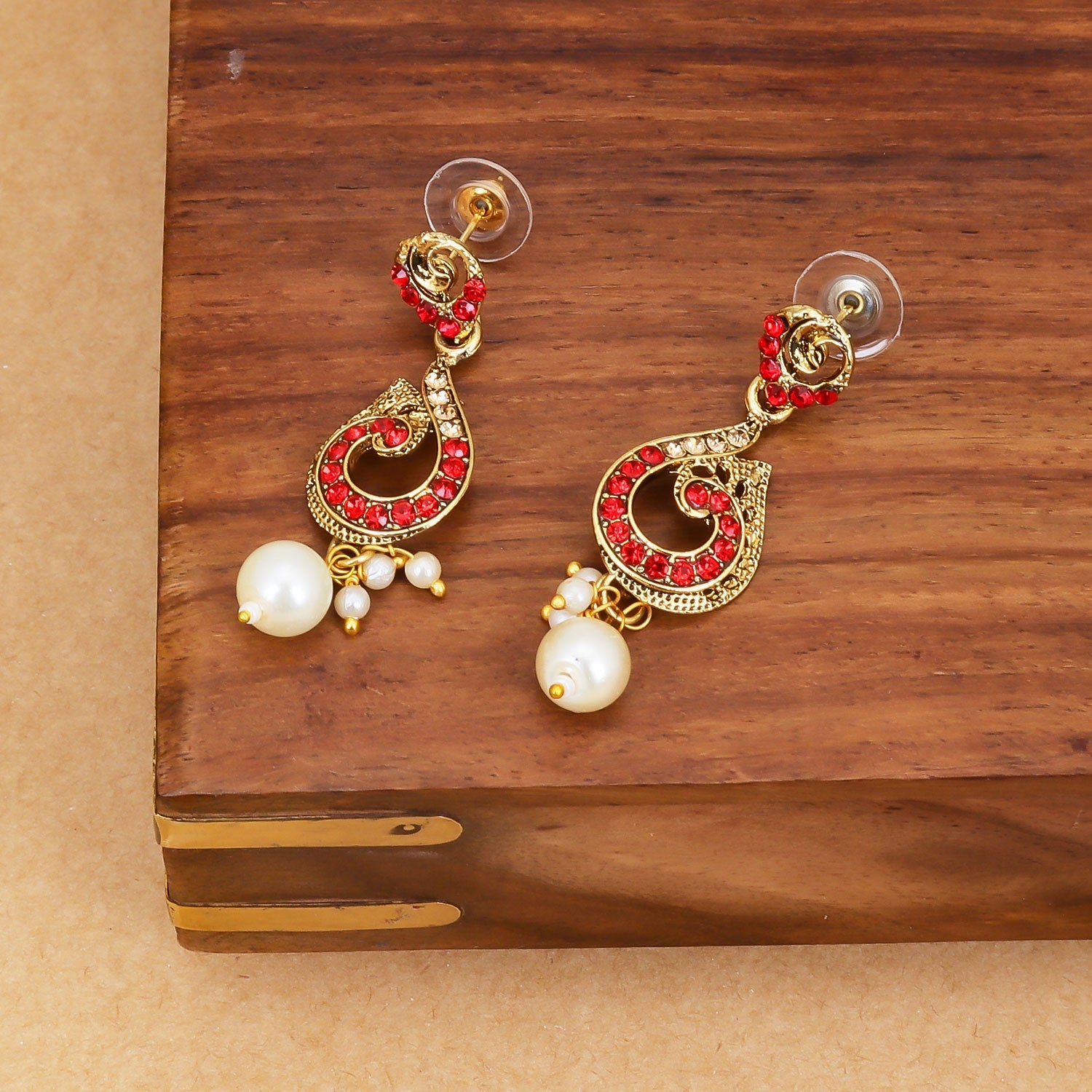 Sukkhi Golden Adorable AD Dangle Gold Plated Earring for Women