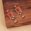 Sukkhi Red Spectacular AD Drop Gold Plated  Earring for Women