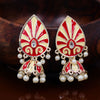 Sukkhi Yellow & Red Graceful Pearl Jhumki Gold Plated  Earring for Women