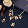 Sukkhi Flawless Floral Kundan Pearl CZ Gold Plated Necklace Set for Women