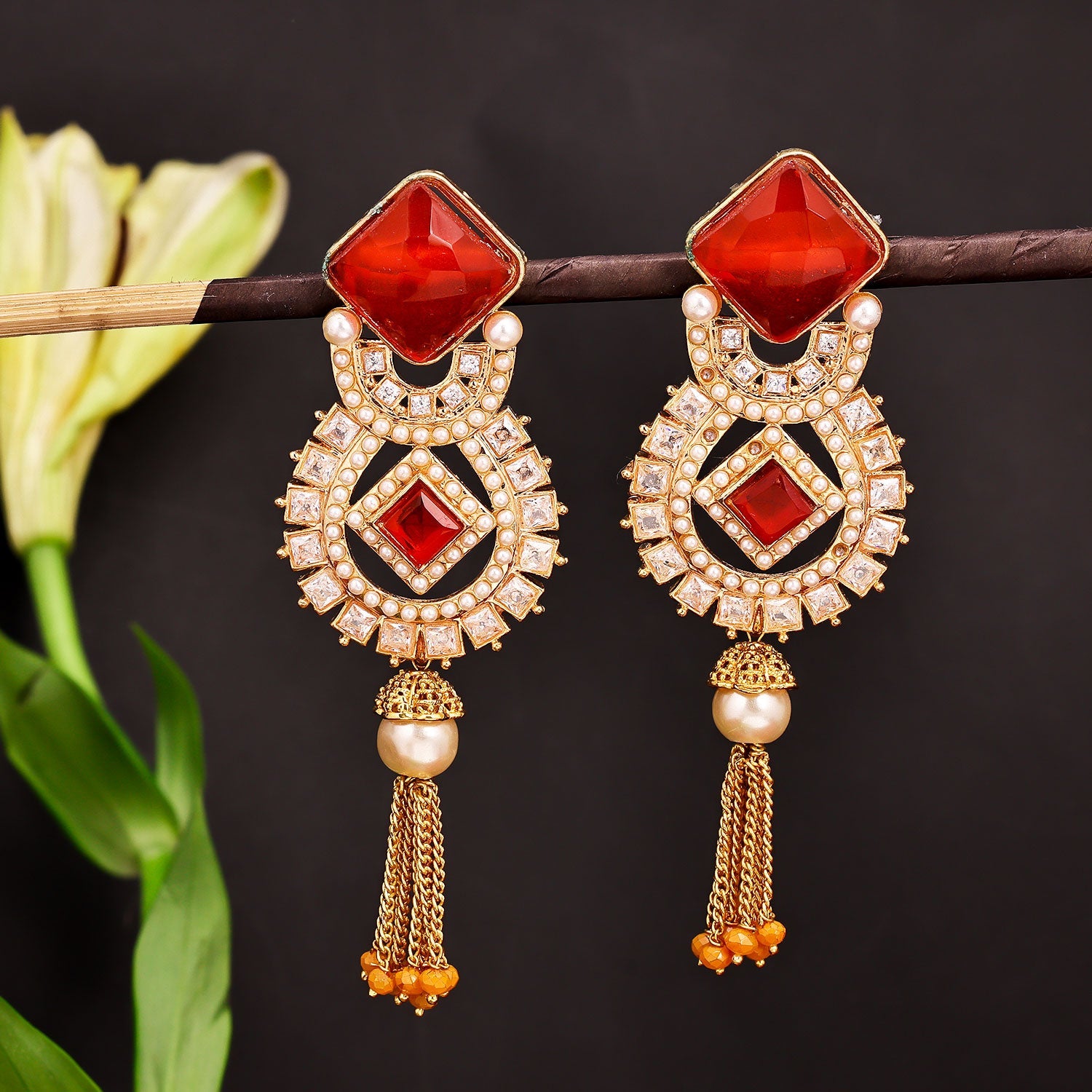 Sukkhi Adorable Pearl Dangle Gold Plated Earring For Women
