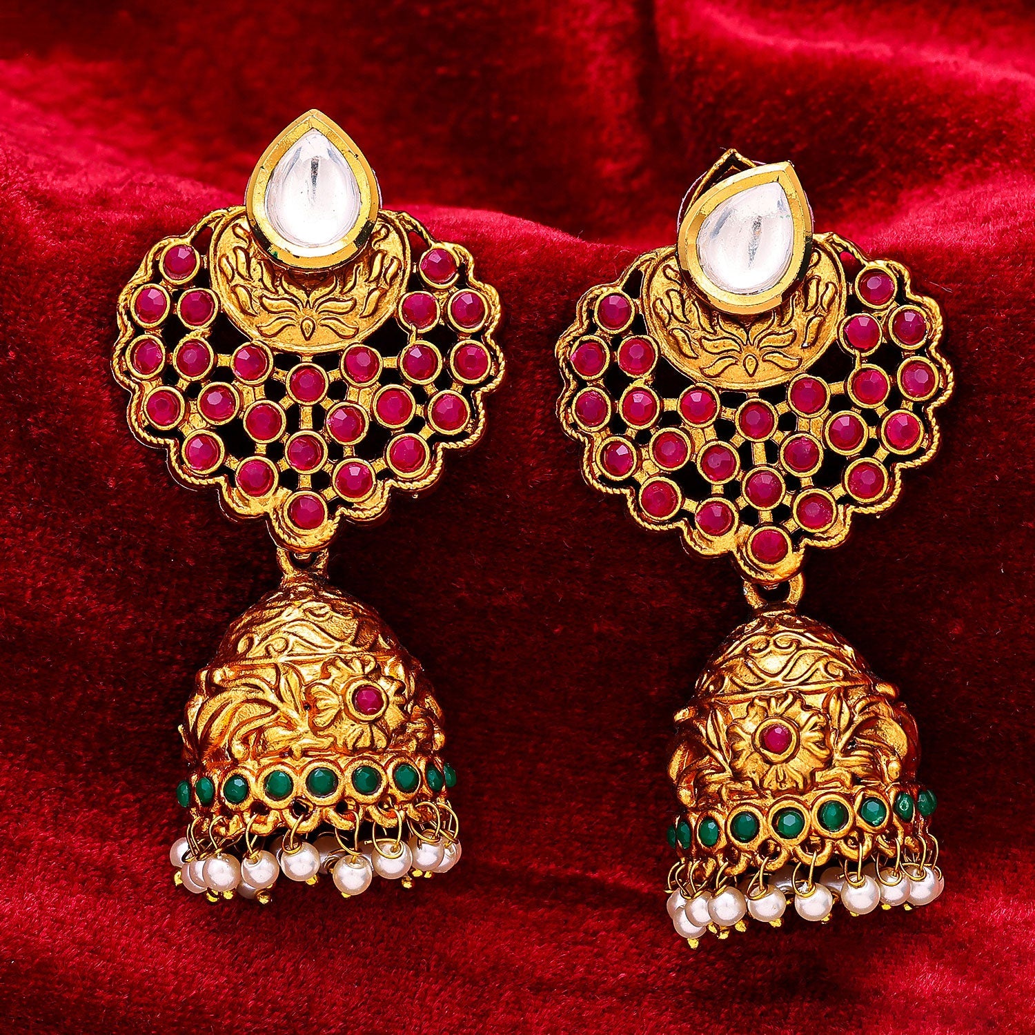Sukkhi Glorious Pearl Jhumki Gold Plated Earring For Women