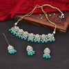 Sukkhi Classy Choker Kundan & Pearl Green Gold Plated Necklace Set For Women