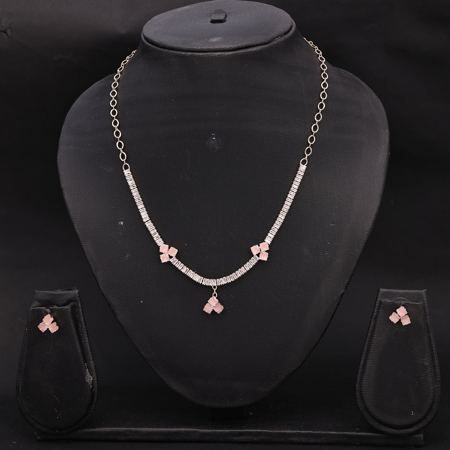 Sukkhi Brilliant Choker CZ Peach Gold Plated Necklace Set For Women