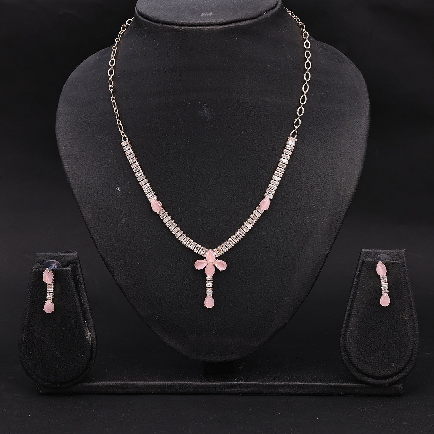 Sukkhi Glorious Choker CZ Peach Gold Plated Necklace Set For Women