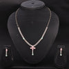 Sukkhi Appealing Choker CZ Pink & Green Gold Plated Necklace Set For Women
