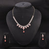 Sukkhi Stylish Choker CZ Pink Gold Plated Necklace Set For Women