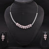 Sukkhi Finely Choker CZ Pink Rhodium Plated Necklace Set For Women