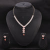Sukkhi Fashionable Choker CZ Peach Gold Plated Necklace Set For Women